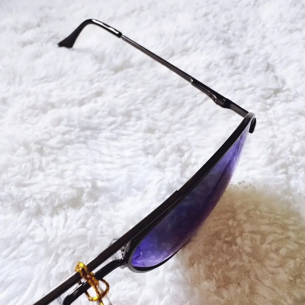 Zane Black w/ Blue Lense Polarized Mirrored Sunglasses